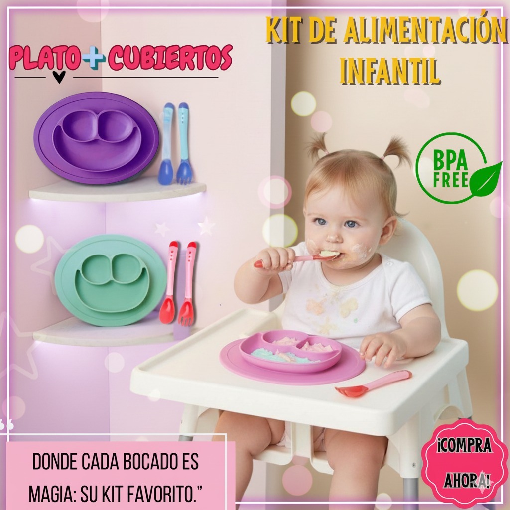 Set de Plato + Cubiertos para Bebé